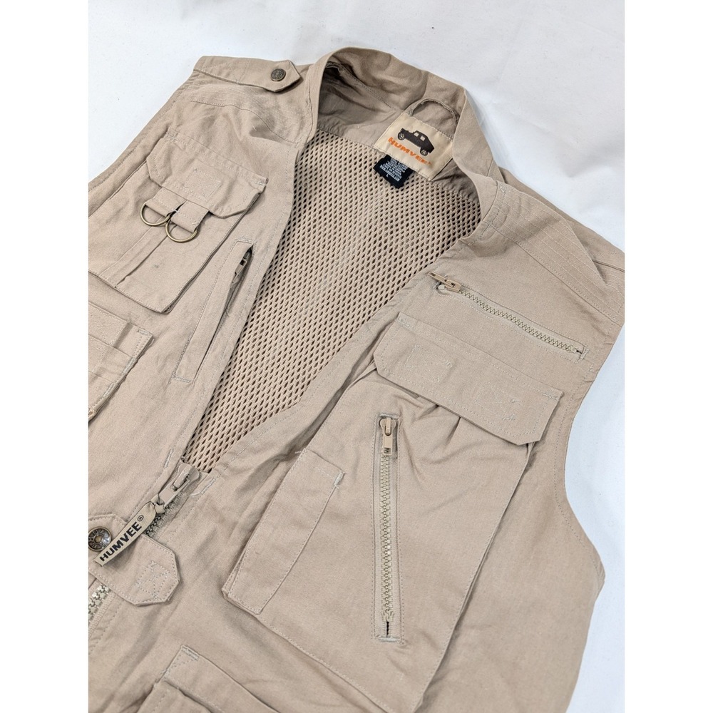 New No Tags Humvee‎ Mens Large Safari Photo Fishing Hunting Khaki Beige Vest